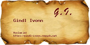 Gindl Ivonn névjegykártya